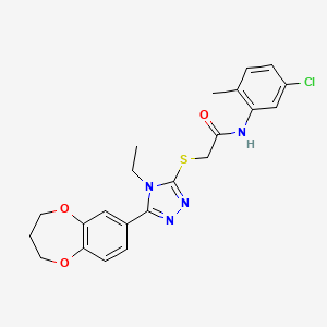 N-(5-chloro-2-methylphenyl)-2-{[5-(3,4-dihydro-2H-1,5-benzodioxepin-7-yl)-4-ethyl-4H-1,2,4-triazol-3-yl]sulfanyl}acetamide