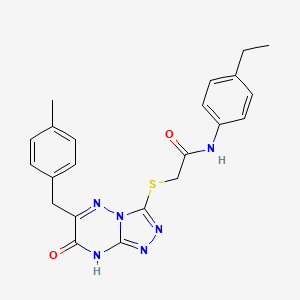 molecular formula C22H22N6O2S B11253219 N-(4-ethylphenyl)-2-{[7-hydroxy-6-(4-methylbenzyl)[1,2,4]triazolo[4,3-b][1,2,4]triazin-3-yl]sulfanyl}acetamide 