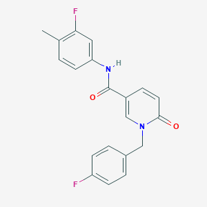 N-(3-fluoro-4-methylphenyl)-1-(4-fluorobenzyl)-6-oxo-1,6-dihydropyridine-3-carboxamide