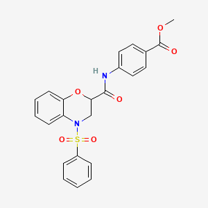 methyl 4-({[4-(phenylsulfonyl)-3,4-dihydro-2H-1,4-benzoxazin-2-yl]carbonyl}amino)benzoate