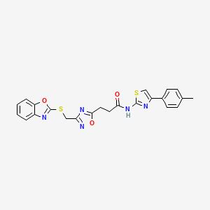 3-{3-[(1,3-benzoxazol-2-ylsulfanyl)methyl]-1,2,4-oxadiazol-5-yl}-N-[4-(4-methylphenyl)-1,3-thiazol-2-yl]propanamide