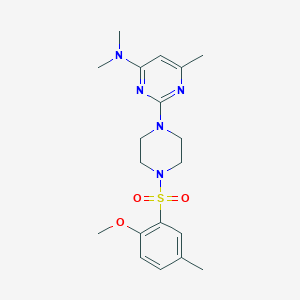 2-(4-((2-methoxy-5-methylphenyl)sulfonyl)piperazin-1-yl)-N,N,6-trimethylpyrimidin-4-amine