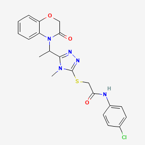 N-(4-chlorophenyl)-2-({4-methyl-5-[1-(3-oxo-2,3-dihydro-4H-1,4-benzoxazin-4-yl)ethyl]-4H-1,2,4-triazol-3-yl}sulfanyl)acetamide