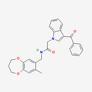 2-(3-benzoyl-1H-indol-1-yl)-N-[(8-methyl-3,4-dihydro-2H-1,5-benzodioxepin-7-yl)methyl]acetamide