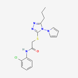 molecular formula C17H18ClN5OS B11253294 N-(2-chlorophenyl)-2-{[5-propyl-4-(1H-pyrrol-1-yl)-4H-1,2,4-triazol-3-yl]sulfanyl}acetamide 