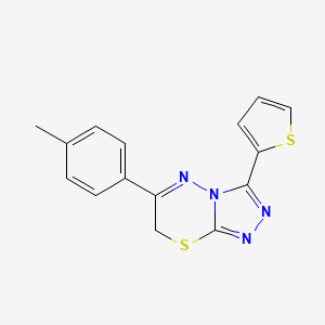 molecular formula C15H12N4S2 B11253341 6-(4-methylphenyl)-3-(thiophen-2-yl)-7H-[1,2,4]triazolo[3,4-b][1,3,4]thiadiazine 