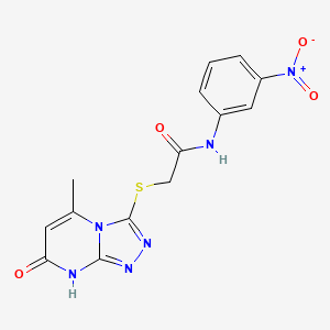 2-((5-methyl-7-oxo-7,8-dihydro-[1,2,4]triazolo[4,3-a]pyrimidin-3-yl)thio)-N-(3-nitrophenyl)acetamide