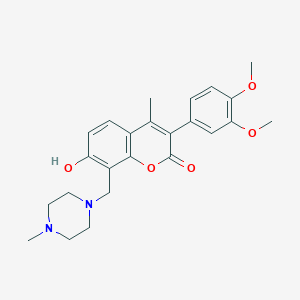 3-(3,4-dimethoxyphenyl)-7-hydroxy-4-methyl-8-[(4-methylpiperazin-1-yl)methyl]-2H-chromen-2-one