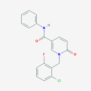 molecular formula C19H14ClFN2O2 B11253401 1-(2-chloro-6-fluorobenzyl)-6-oxo-N-phenyl-1,6-dihydropyridine-3-carboxamide 