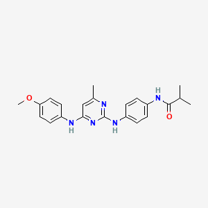 molecular formula C22H25N5O2 B11253409 N-[4-({4-[(4-methoxyphenyl)amino]-6-methylpyrimidin-2-yl}amino)phenyl]-2-methylpropanamide 