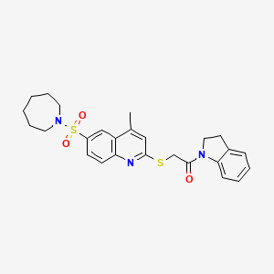 2-{[6-(azepan-1-ylsulfonyl)-4-methylquinolin-2-yl]sulfanyl}-1-(2,3-dihydro-1H-indol-1-yl)ethanone