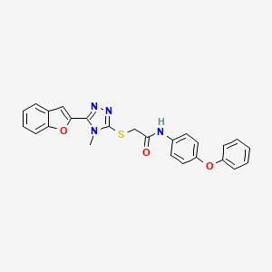 molecular formula C25H20N4O3S B11253429 2-{[5-(1-benzofuran-2-yl)-4-methyl-4H-1,2,4-triazol-3-yl]sulfanyl}-N-(4-phenoxyphenyl)acetamide 