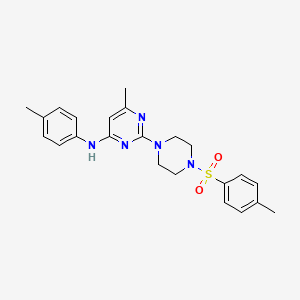 6-methyl-N-(p-tolyl)-2-(4-tosylpiperazin-1-yl)pyrimidin-4-amine