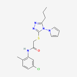 molecular formula C18H20ClN5OS B11253461 N-(5-chloro-2-methylphenyl)-2-{[5-propyl-4-(1H-pyrrol-1-yl)-4H-1,2,4-triazol-3-yl]sulfanyl}acetamide 