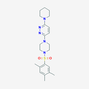 molecular formula C22H31N5O2S B11253497 3-(Piperidin-1-YL)-6-[4-(2,4,5-trimethylbenzenesulfonyl)piperazin-1-YL]pyridazine 