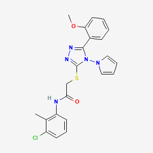 N-(3-chloro-2-methylphenyl)-2-{[5-(2-methoxyphenyl)-4-(1H-pyrrol-1-yl)-4H-1,2,4-triazol-3-yl]sulfanyl}acetamide