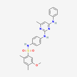 5-Methoxy-2,4-dimethyl-N-(4-{[4-methyl-6-(phenylamino)pyrimidin-2-YL]amino}phenyl)benzene-1-sulfonamide