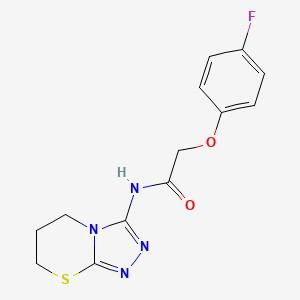 molecular formula C13H13FN4O2S B11253536 N-(6,7-dihydro-5H-[1,2,4]triazolo[3,4-b][1,3]thiazin-3-yl)-2-(4-fluorophenoxy)acetamide 