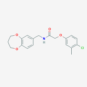 molecular formula C19H20ClNO4 B11253552 2-(4-chloro-3-methylphenoxy)-N-(3,4-dihydro-2H-1,5-benzodioxepin-7-ylmethyl)acetamide 