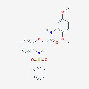 N-(2,5-dimethoxyphenyl)-4-(phenylsulfonyl)-3,4-dihydro-2H-1,4-benzoxazine-2-carboxamide