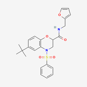 6-tert-butyl-N-(furan-2-ylmethyl)-4-(phenylsulfonyl)-3,4-dihydro-2H-1,4-benzoxazine-2-carboxamide