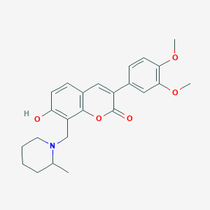 3-(3,4-dimethoxyphenyl)-7-hydroxy-8-[(2-methylpiperidin-1-yl)methyl]-2H-chromen-2-one