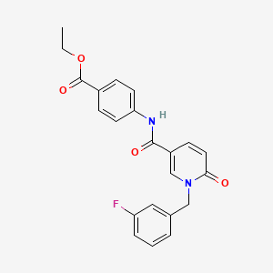 Ethyl 4-(1-(3-fluorobenzyl)-6-oxo-1,6-dihydropyridine-3-carboxamido)benzoate