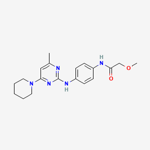 molecular formula C19H25N5O2 B11253640 2-Methoxy-N-(4-{[4-methyl-6-(piperidin-1-YL)pyrimidin-2-YL]amino}phenyl)acetamide 