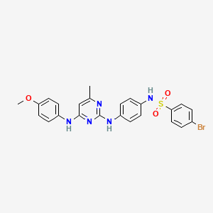 molecular formula C24H22BrN5O3S B11253656 4-bromo-N-(4-((4-((4-methoxyphenyl)amino)-6-methylpyrimidin-2-yl)amino)phenyl)benzenesulfonamide 