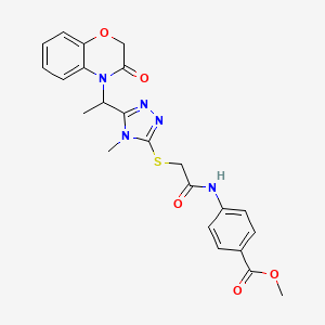 methyl 4-{[({4-methyl-5-[1-(3-oxo-2,3-dihydro-4H-1,4-benzoxazin-4-yl)ethyl]-4H-1,2,4-triazol-3-yl}sulfanyl)acetyl]amino}benzoate