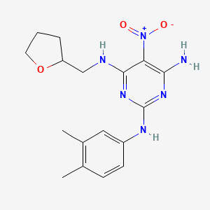 N~2~-(3,4-dimethylphenyl)-5-nitro-N~4~-(tetrahydrofuran-2-ylmethyl)pyrimidine-2,4,6-triamine