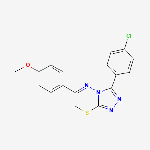 molecular formula C17H13ClN4OS B11253685 3-(4-chlorophenyl)-6-(4-methoxyphenyl)-7H-[1,2,4]triazolo[3,4-b][1,3,4]thiadiazine 