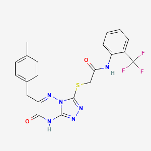 2-{[6-(4-methylbenzyl)-7-oxo-7,8-dihydro[1,2,4]triazolo[4,3-b][1,2,4]triazin-3-yl]sulfanyl}-N-[2-(trifluoromethyl)phenyl]acetamide