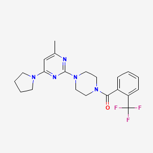 4-Methyl-6-(pyrrolidin-1-YL)-2-{4-[2-(trifluoromethyl)benzoyl]piperazin-1-YL}pyrimidine