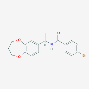 molecular formula C18H18BrNO3 B11253756 4-bromo-N-[1-(3,4-dihydro-2H-1,5-benzodioxepin-7-yl)ethyl]benzamide 