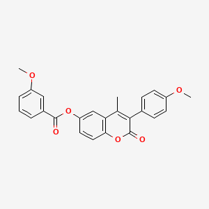 molecular formula C25H20O6 B11253760 3-(4-methoxyphenyl)-4-methyl-2-oxo-2H-chromen-6-yl 3-methoxybenzoate 