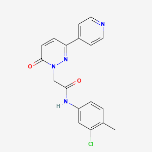 molecular formula C18H15ClN4O2 B11253782 N-(3-chloro-4-methylphenyl)-2-(6-oxo-3-(pyridin-4-yl)pyridazin-1(6H)-yl)acetamide 