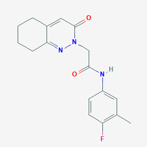 molecular formula C17H18FN3O2 B11253791 N-(4-fluoro-3-methylphenyl)-2-(3-oxo-5,6,7,8-tetrahydrocinnolin-2(3H)-yl)acetamide 