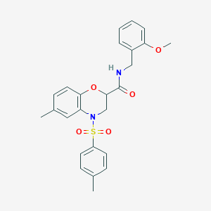 N-(2-methoxybenzyl)-6-methyl-4-[(4-methylphenyl)sulfonyl]-3,4-dihydro-2H-1,4-benzoxazine-2-carboxamide