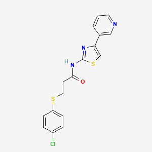 3-((4-chlorophenyl)thio)-N-(4-(pyridin-3-yl)thiazol-2-yl)propanamide