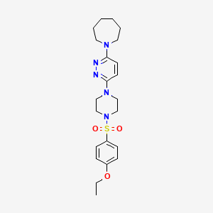 molecular formula C22H31N5O3S B11253833 1-{6-[4-(4-Ethoxybenzenesulfonyl)piperazin-1-YL]pyridazin-3-YL}azepane 