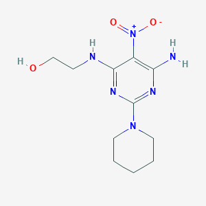 2-{[6-Amino-5-nitro-2-(piperidin-1-yl)pyrimidin-4-yl]amino}ethanol