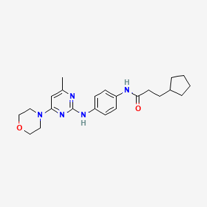 3-cyclopentyl-N-(4-((4-methyl-6-morpholinopyrimidin-2-yl)amino)phenyl)propanamide