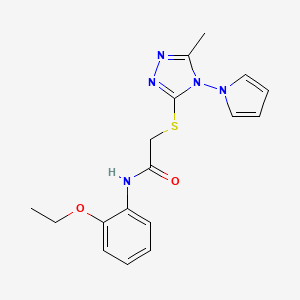 molecular formula C17H19N5O2S B11253859 N-(2-ethoxyphenyl)-2-{[5-methyl-4-(1H-pyrrol-1-yl)-4H-1,2,4-triazol-3-yl]sulfanyl}acetamide 