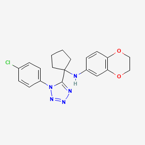 N-{1-[1-(4-chlorophenyl)-1H-tetrazol-5-yl]cyclopentyl}-2,3-dihydro-1,4-benzodioxin-6-amine