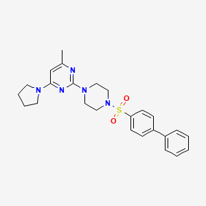 2-(4-([1,1'-Biphenyl]-4-ylsulfonyl)piperazin-1-yl)-4-methyl-6-(pyrrolidin-1-yl)pyrimidine