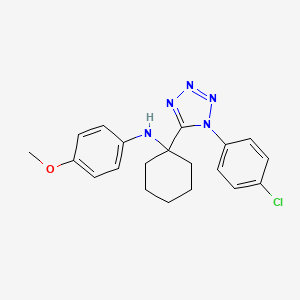 molecular formula C20H22ClN5O B11253895 N-{1-[1-(4-chlorophenyl)-1H-tetrazol-5-yl]cyclohexyl}-4-methoxyaniline 