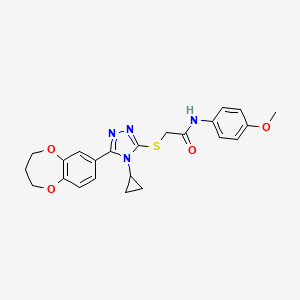 2-{[4-cyclopropyl-5-(3,4-dihydro-2H-1,5-benzodioxepin-7-yl)-4H-1,2,4-triazol-3-yl]sulfanyl}-N-(4-methoxyphenyl)acetamide