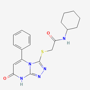 N-Cyclohexyl-2-({7-oxo-5-phenyl-7H,8H-[1,2,4]triazolo[4,3-A]pyrimidin-3-YL}sulfanyl)acetamide