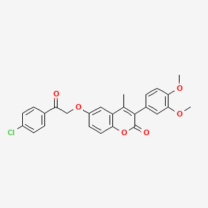 6-[2-(4-chlorophenyl)-2-oxoethoxy]-3-(3,4-dimethoxyphenyl)-4-methyl-2H-chromen-2-one